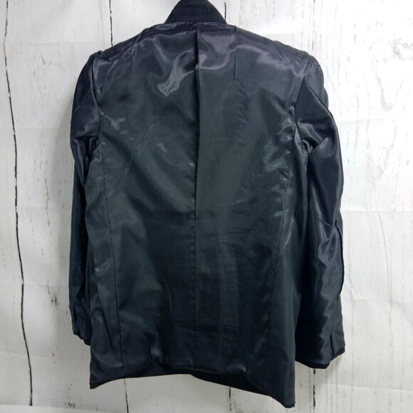 Custom Made 39S 2 Button Black Glittering Pinstripe 2pc Suit 33x29 Flat Front - Picture 7 of 12